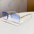Lunettes de Soleil Rimless Léopard Miroir Vintage Élégantes Femme – CLEVI Paris