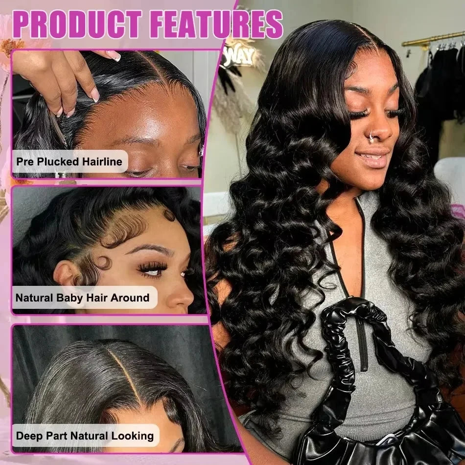 Perruque Lace Front Cheveux Humains Brésiliens Ondulés Loose Wave 13x4 & 13x6 HD Densité 180-250% 18-40 Pouces – CLEVI Paris