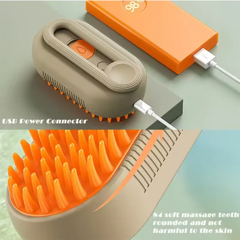 Brosse Toilettage Chat Spray Vapeur Intégré Pliable 1 Bouton — CLEVI Paris