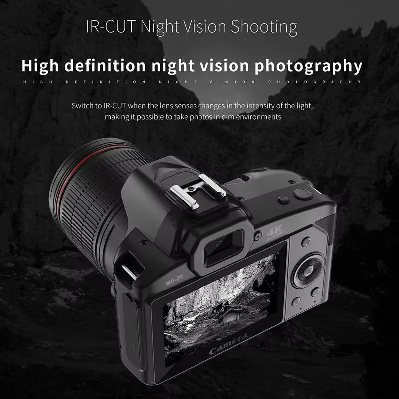 Appareil Photo Numérique SKIG 4K WiFi – Double Objectif, 64MP, Écran IPS 3", Zoom 16x, Vision Nocturne – CLEVI Paris