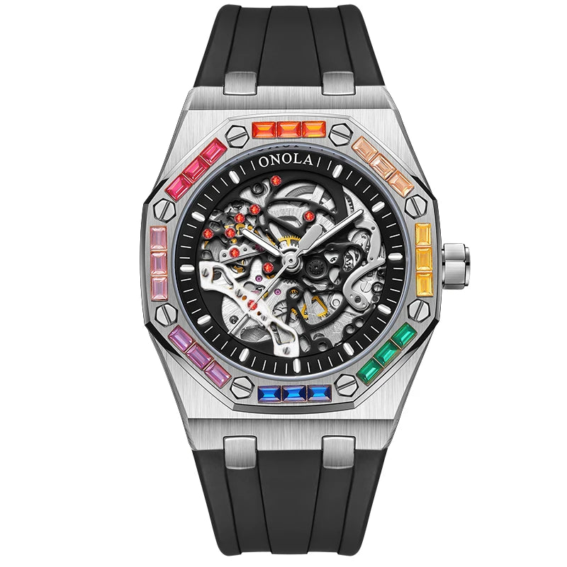 ONOLA ON3834D – Montre Automatique Homme | Style Militaire, Lumineux, Étanche 3 Bar