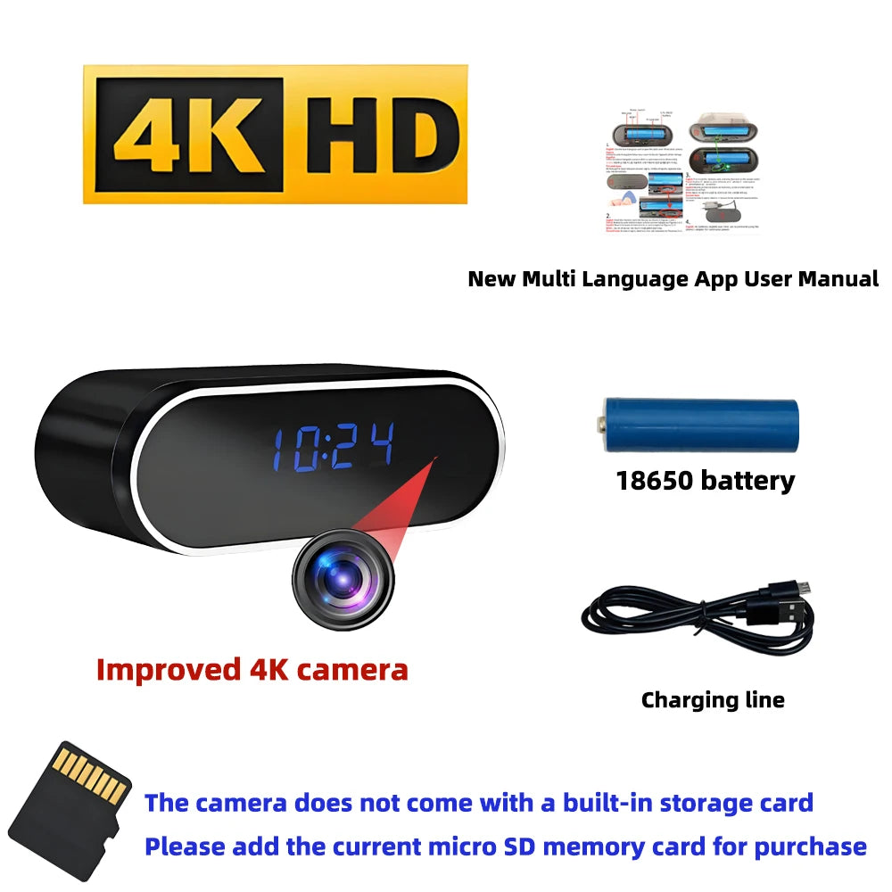 Mini Caméra WiFi 4K HD – Vision Nocturne 9 IR, Détection de Mouvement & Surveillance à Distance – CLEVI Paris