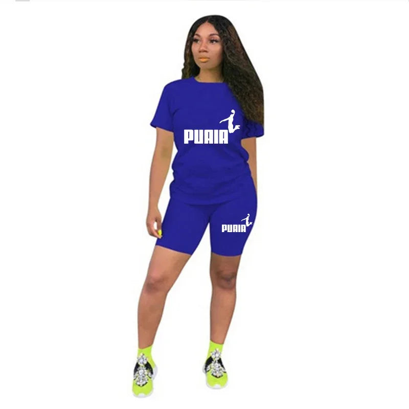 Ensemble 2 Pièces Femme T-Shirt Col Rond Manches Courtes Short Casual Été – CLEVI Paris