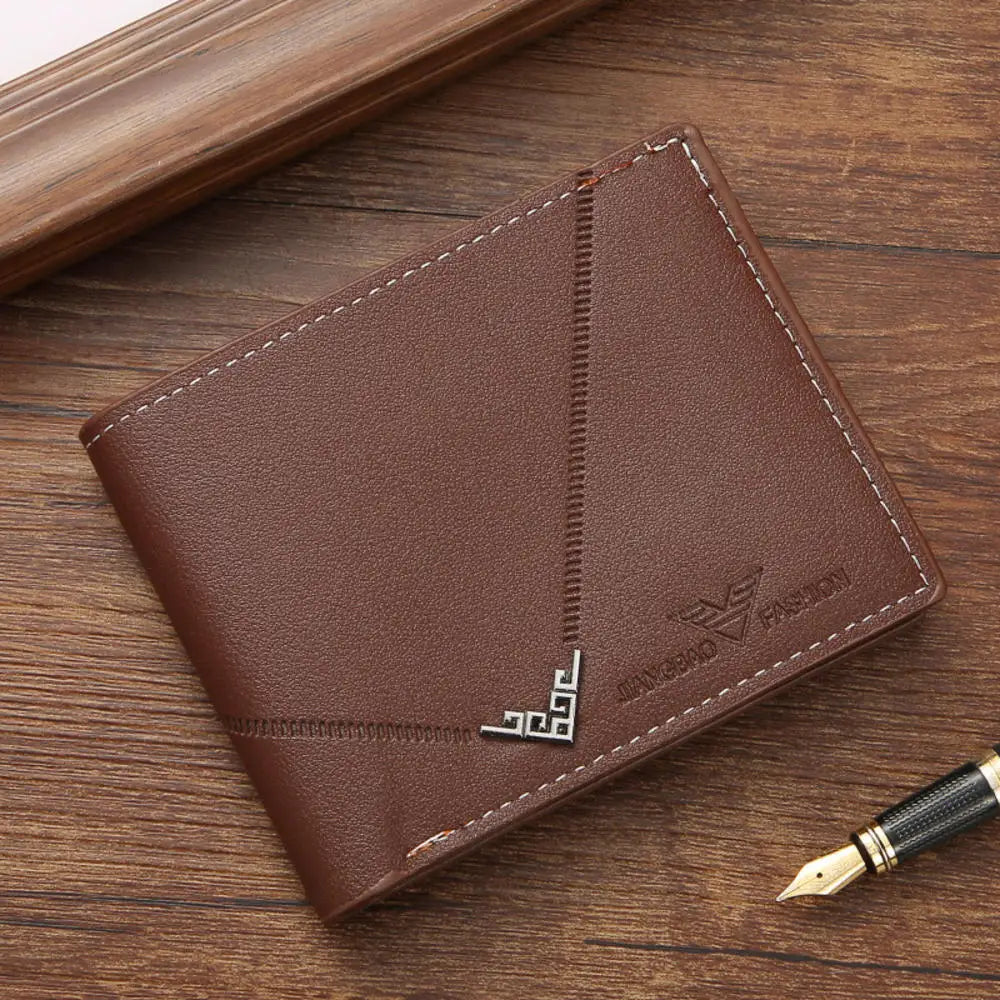 Portefeuille Court Homme Cuir PU Vintage — Slim, Porte-Cartes, Noir, Marron & Café | CLEVI Paris