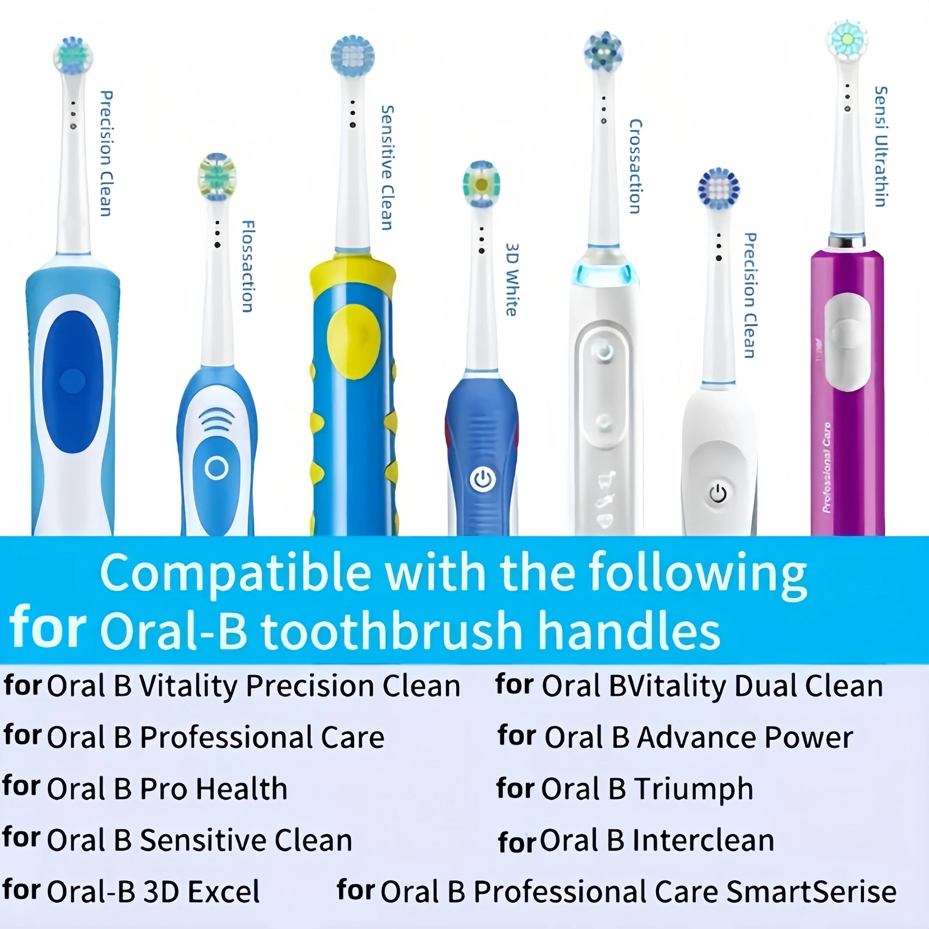 Têtes de Brosse à Dents Compatibles Oral‑B – Lot 4/12/16/20 – CLEVI Paris