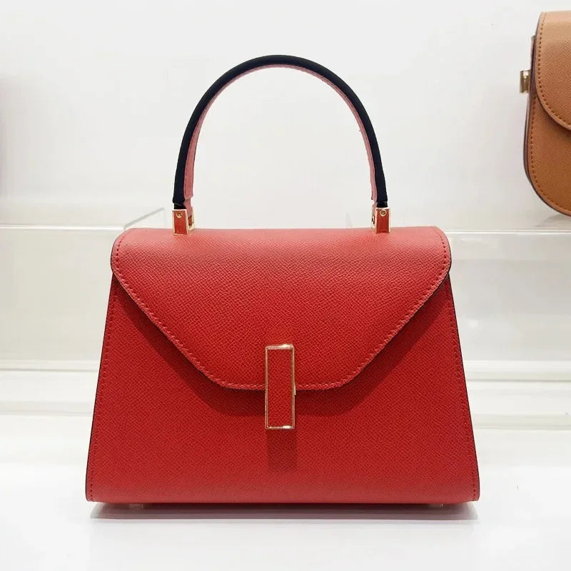 Sac à Main Femme en PU – Satchel Bandoulière Épaule | 7 Coloris | 2 Tailles | Rose, Bleu, Noir, Blanc...