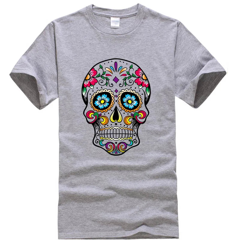 T-Shirt Homme Coton Streetwear Imprimé Tête de Mort Coupe Loose 10 Coloris – CLEVI Paris