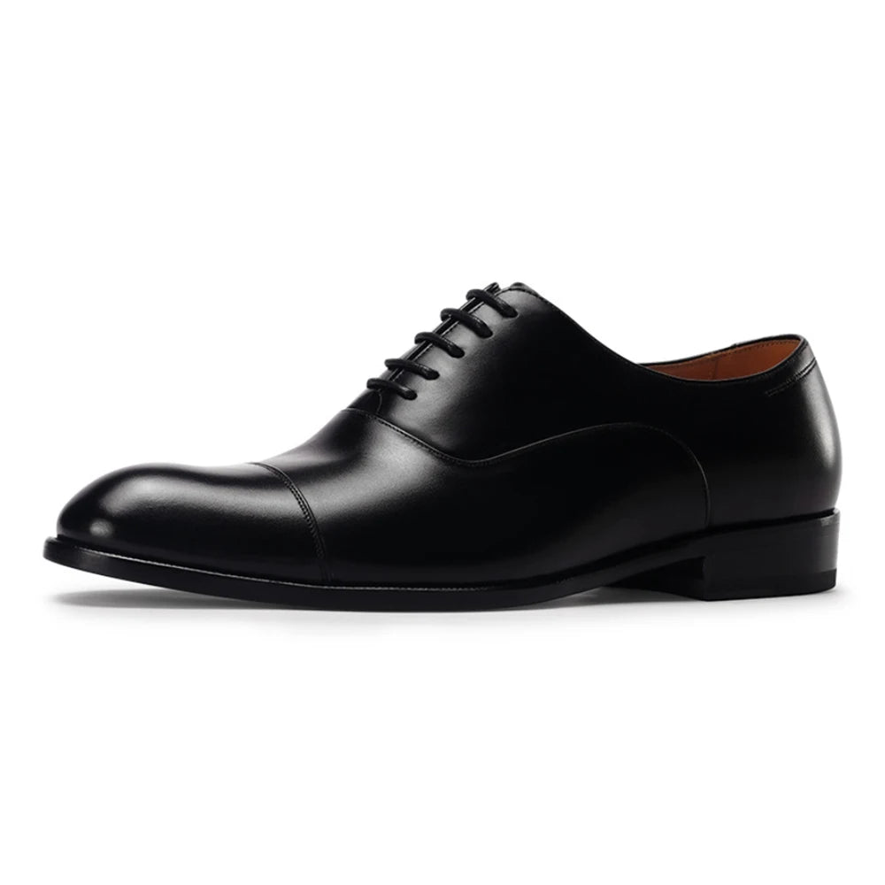 Oxford Homme Cuir Pleine Fleur Fait Main Lacets Bout Rond Imperméable | Bureau Classique EU 40-46
