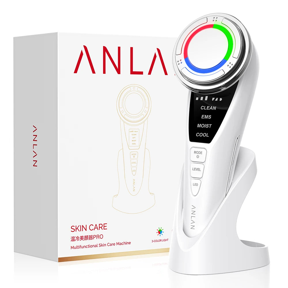 Masseur Facial ANLAN Pro – Microcourant, Lifting, LED 3 Couleurs & Compresse Froide
