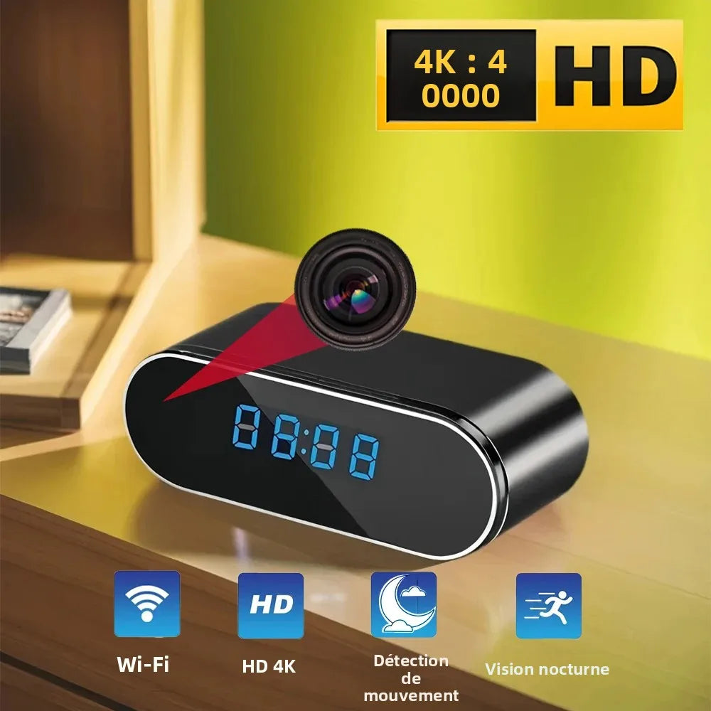 Caméra Horloge WiFi 1080P – Vision Nocturne Infrarouge, Détection de Mouvement & Surveillance à Distance – CLEVI Paris