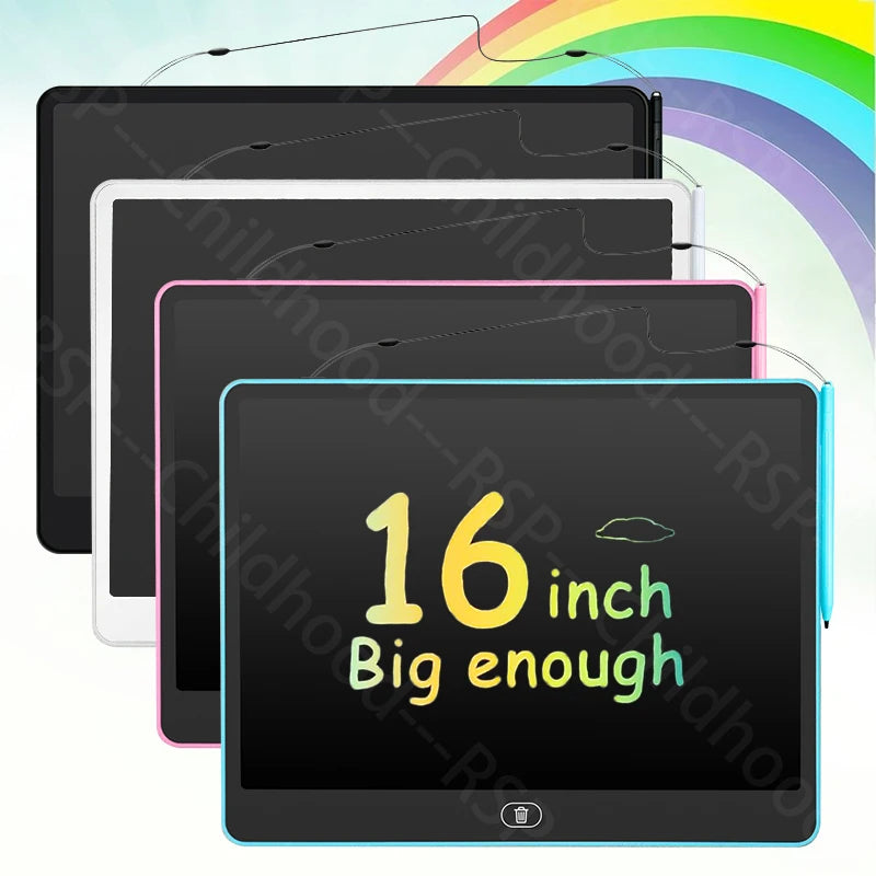 Ardoise LCD Enfant RSP Tablette Dessin Éducative 11/13/16 Pouces 3-8 Ans – CLEVI Paris
