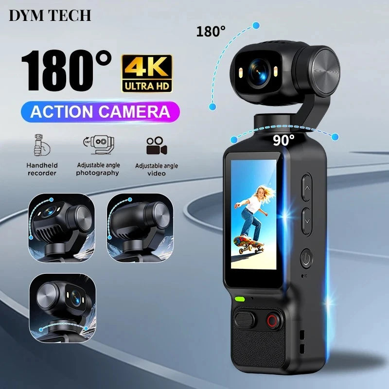 Caméra d'Action 4K ONEVAN – Grand Angle 180° Rotation 90°/180° Capteur Sony 19MP WiFi Bluetooth Télécommande Vlog – CLEVI Paris