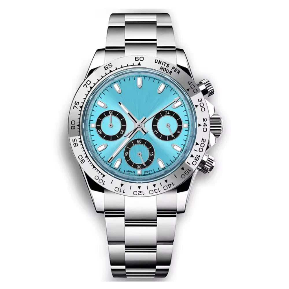 Corgeut Montre Quartz VK63 Homme Chronographe Complet 40mm Acier Sport 24h – CLEVI Paris