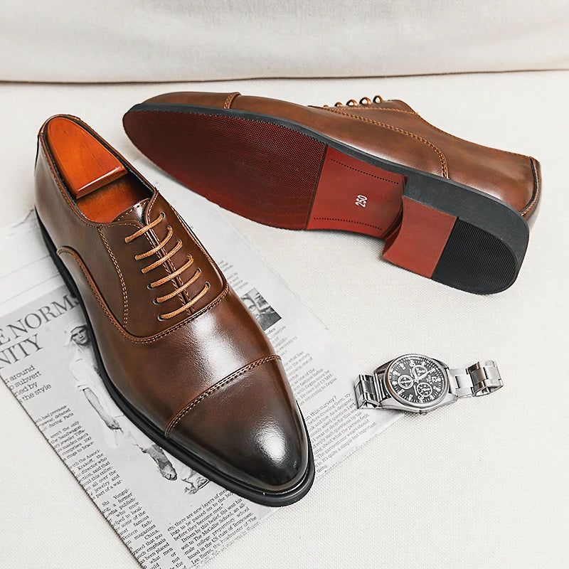 Oxford Homme Semelle Rouge Lacets Respirant Business Casual 2 Coloris – CLEVI Paris
