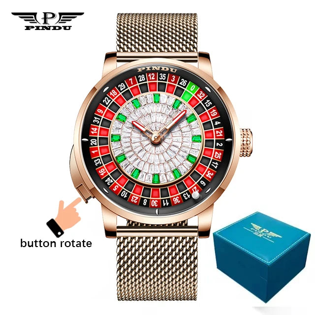 Montre Mécanique Homme PINDU NH35A – Roulette, Saphir & Diamants | Édition Limitée