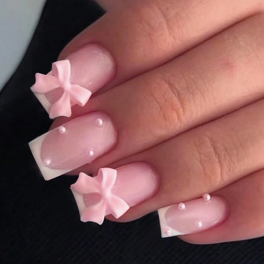 Faux Ongles Press-On Style French | Lot de 24, Forme Carrée – CLEVI Paris