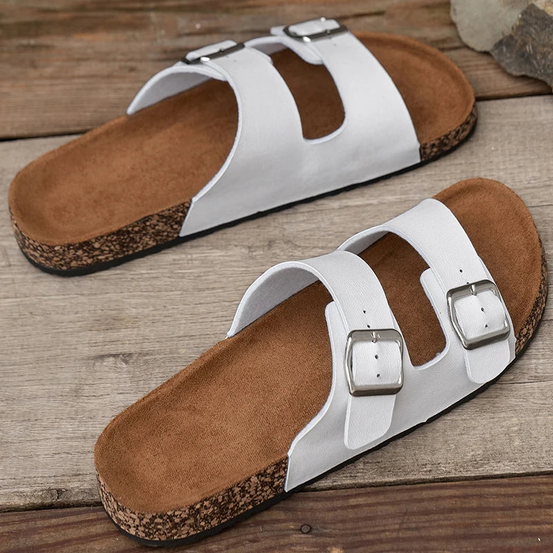 Sandales Unisexe Été – EVA Ultra-Légères Moulées, Semelle Plate Antitranspirante | Noir ou Blanc