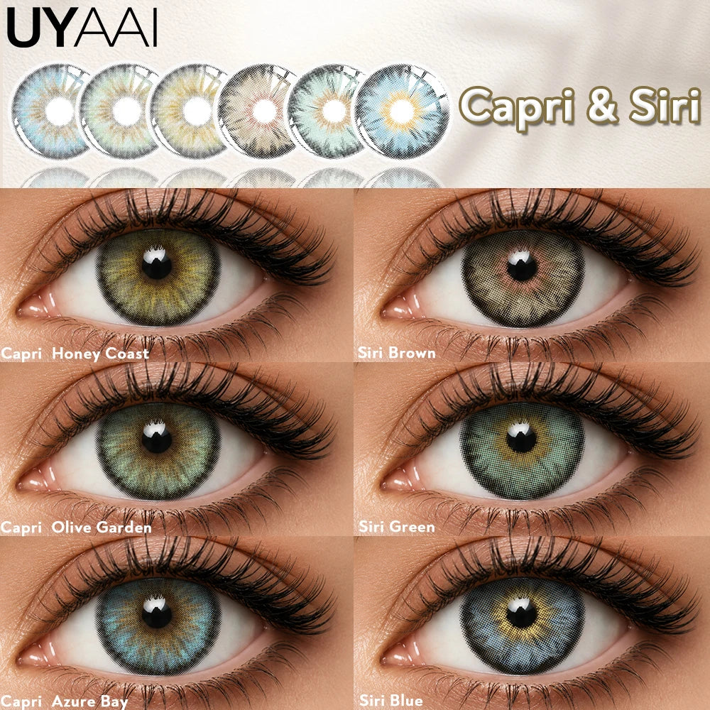 Lentilles de Contact Colorées UYAAI Siri & Capri | 12 Couleurs | Port Annuel – CLEVI Paris
