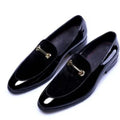 Loafers Homme Velours Cuir Verni Accent Doré Horsebit | Noir, Bleu – CLEVI Paris