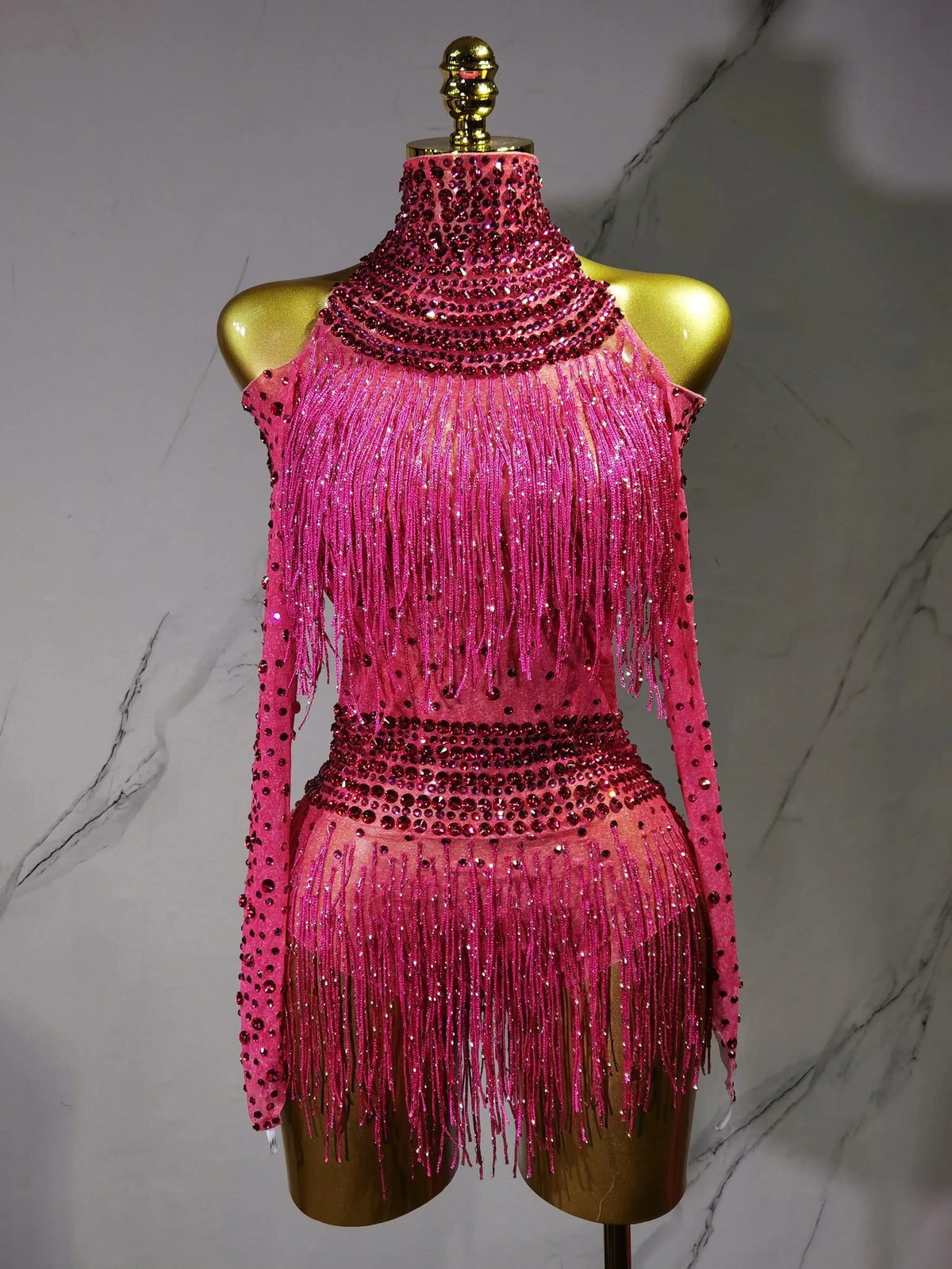Justaucorps de scène à franges femme – CLEVI Paris