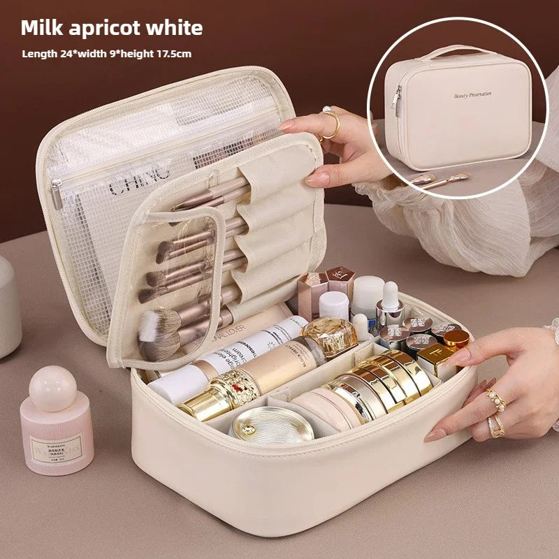 Trousse de Maquillage Femme Cuir PU Grande Capacité — Voyage & Quotidien, 4 Coloris | CLEVI Paris