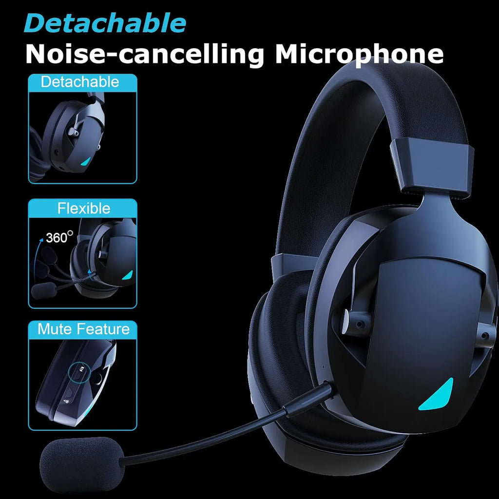 Casque Gaming Acinaci Sans Fil 2.4G Bluetooth USB 3.5mm Micro Détachable – CLEVI Paris