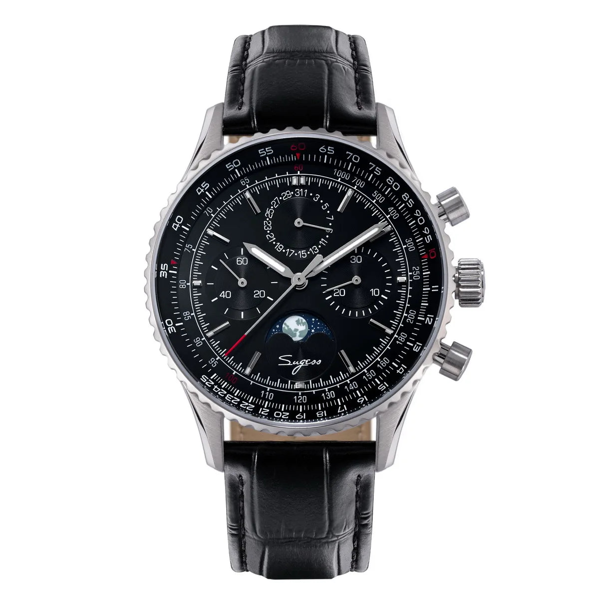 Montre Homme Chronographe Phase de Lune Sugess S468 Cal.ST1908 Swanneck – CLEVI Paris