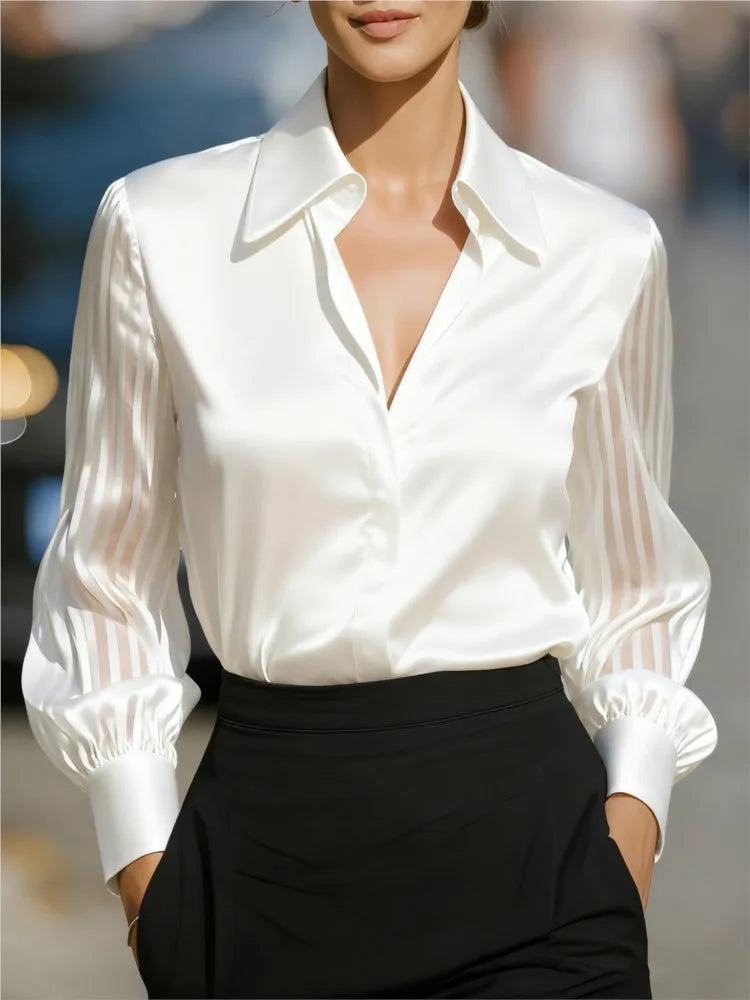 Chemise à col rabattu femme – CLEVI Paris