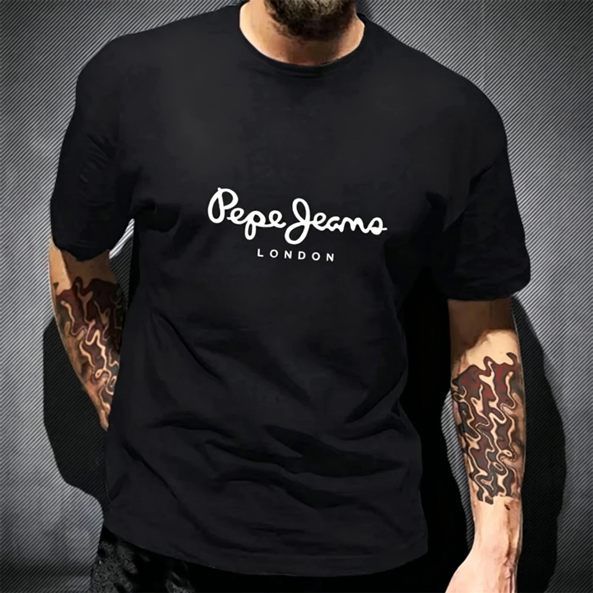 T-Shirt Homme Graphique Streetwear – Coton, Col Rond, Manches Courtes
