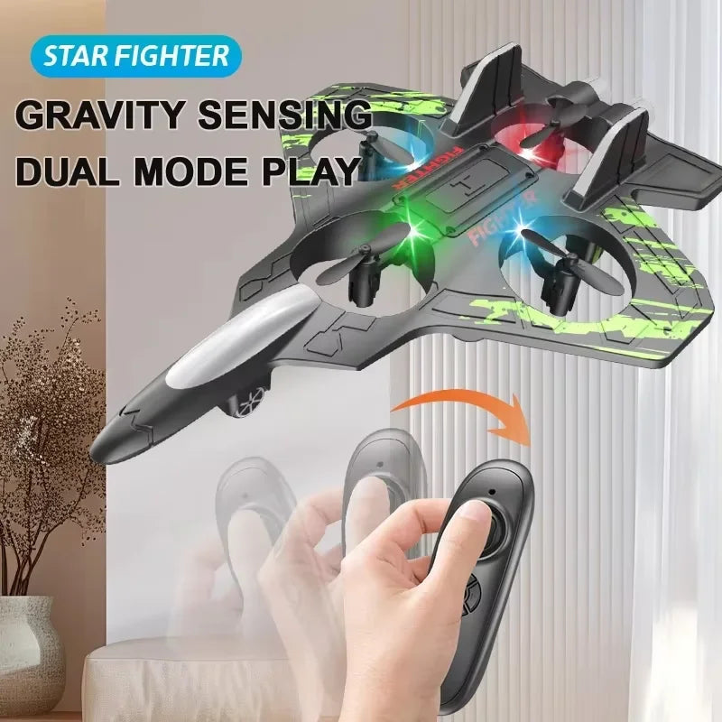 Avion Planeur Télécommandé 2,4G – Mousse EVA, Lumières LED, Cascades & Vol Stationnaire – CLEVI Paris