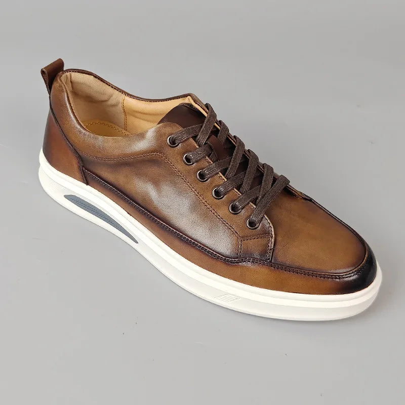 Sneakers en cuir à lacets pour homme – CLEVI Paris