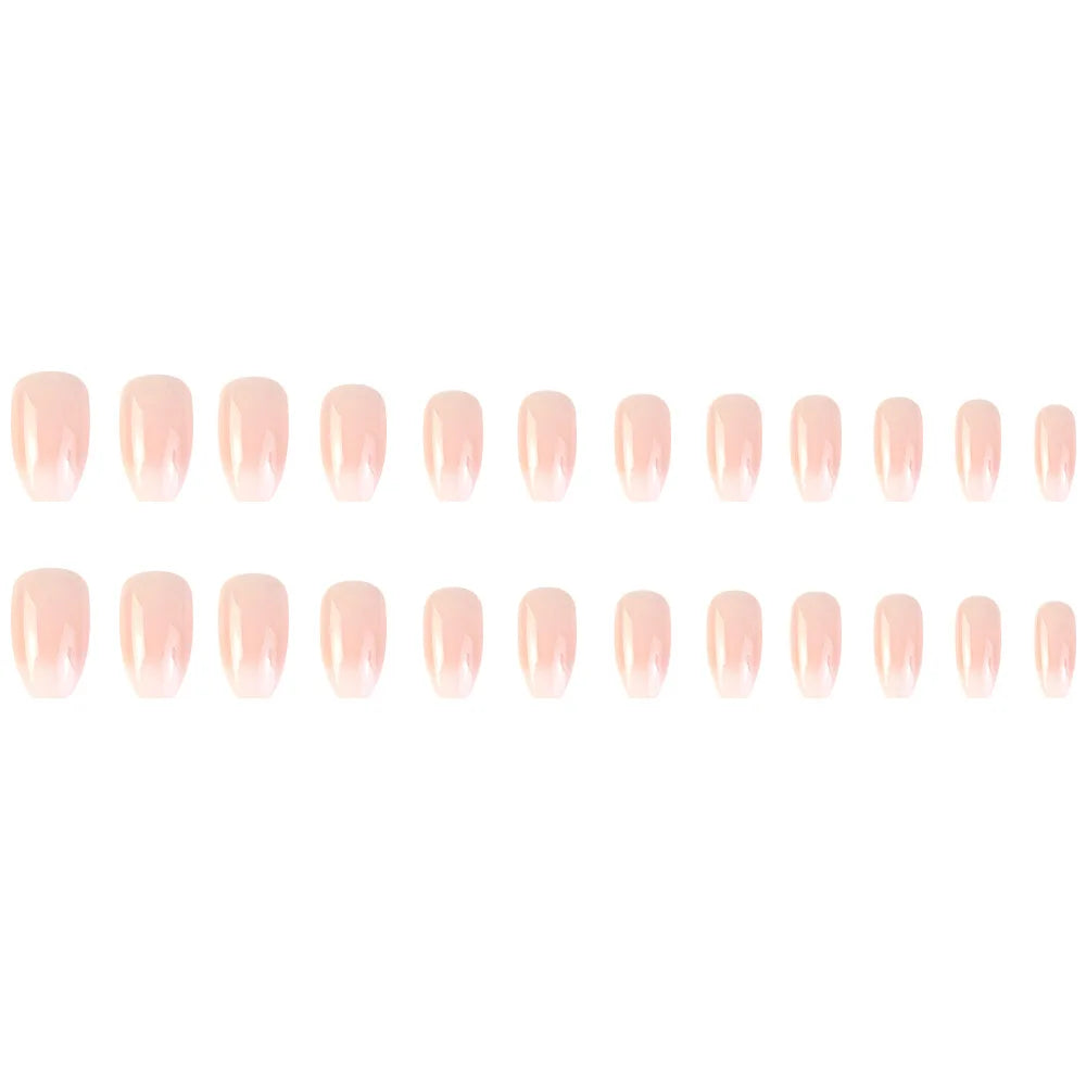 Faux Ongles Press-On Forme Ballerine | Lot de 24, Dégradé Rose, Réutilisables – CLEVI Paris