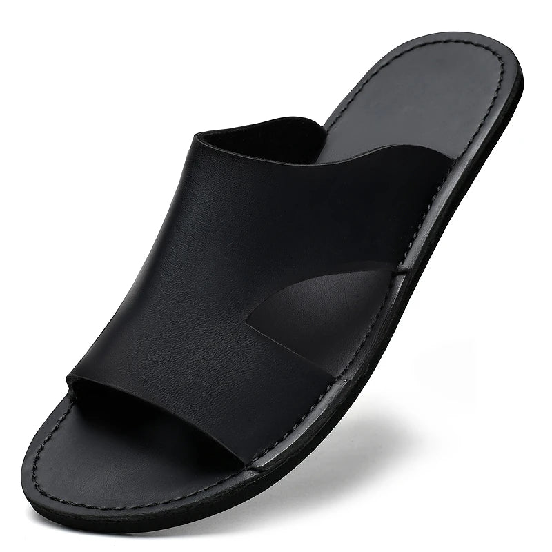 Sandales Homme Été – Cuir PU Semelle EVA Antidérapante, Style Casual Plage | Noir, Kaki ou Marron