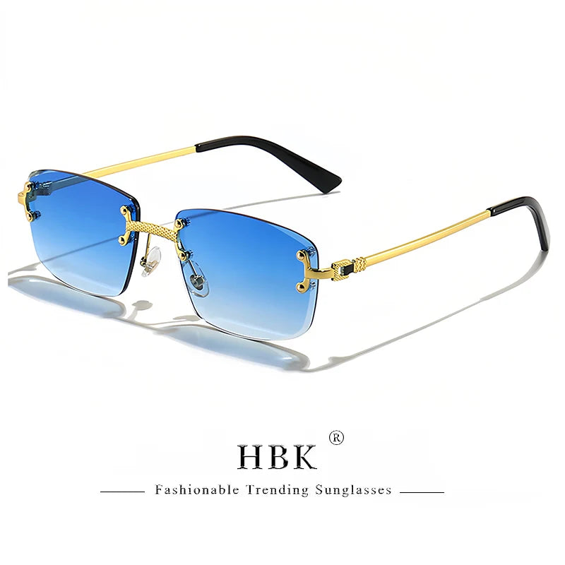 Lunettes de Soleil Carrées Sans Monture Femme HBK – Verres Dégradés UV400 – CLEVI Paris