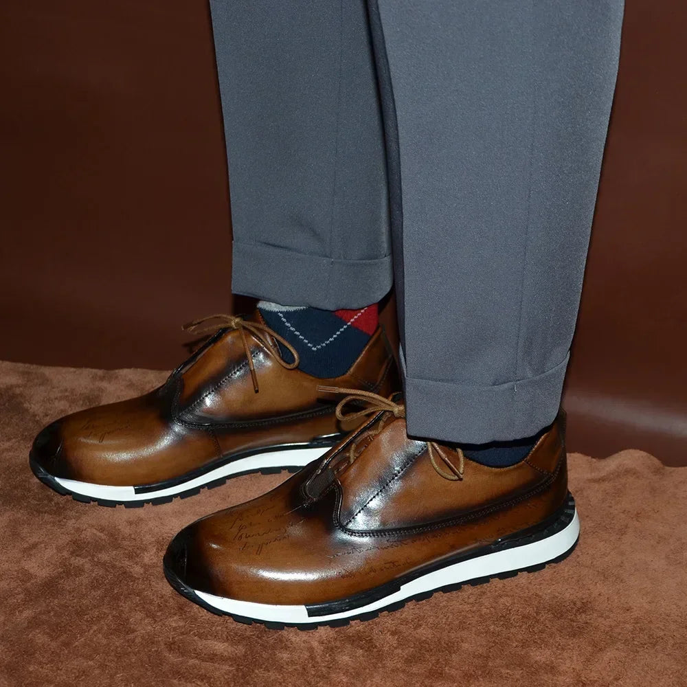 Sneakers Homme Cuir Véritable Style Européen – CLEVI Paris
