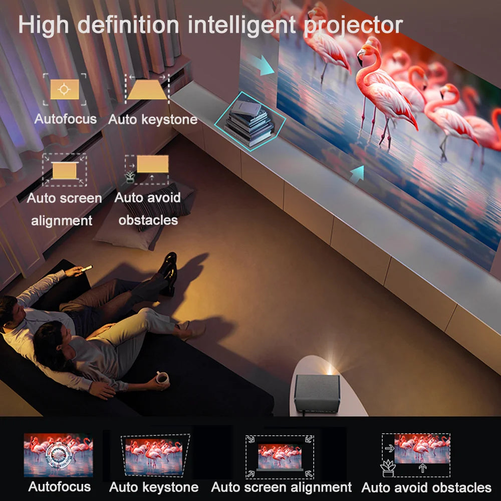 DITONG J10 Vidéoprojecteur Android 11 1080P 4K 3500 ANSI Autofocus 6D Son 20W – CLEVI Paris