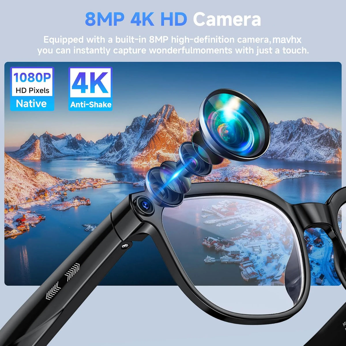 Lunettes connectées M02S vidéo 1080p – CLEVI Paris