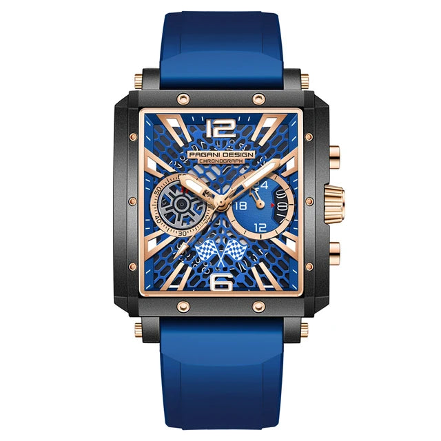 Montre Homme Quartz Racing Multifonction Boîtier Rectangle Pagani Design PD-1725 – CLEVI Paris