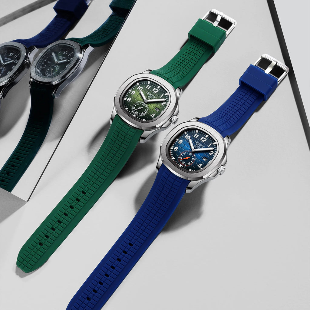 Montre NIBOSI 2653 Aquanaut – Quartz Sport, Date Automatique, Couronne Visée, Aiguilles Lumineuses, Anti-Magnétique, Étanche 3 ATM – CLEVI Paris