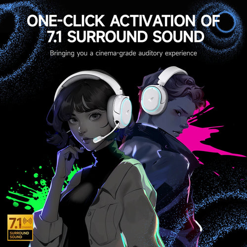 Casque Gaming Picun G2 Sans Fil 2.4GHz Bluetooth 7.1 Surround ENC – CLEVI Paris