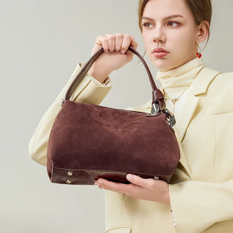 Sac à Main Femme Cuir Nubuck Bandoulière – CLEVI Paris