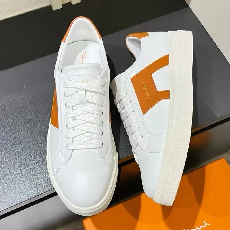 Sneakers Cuir Blanc Plateforme Unisexe – CLEVI Paris