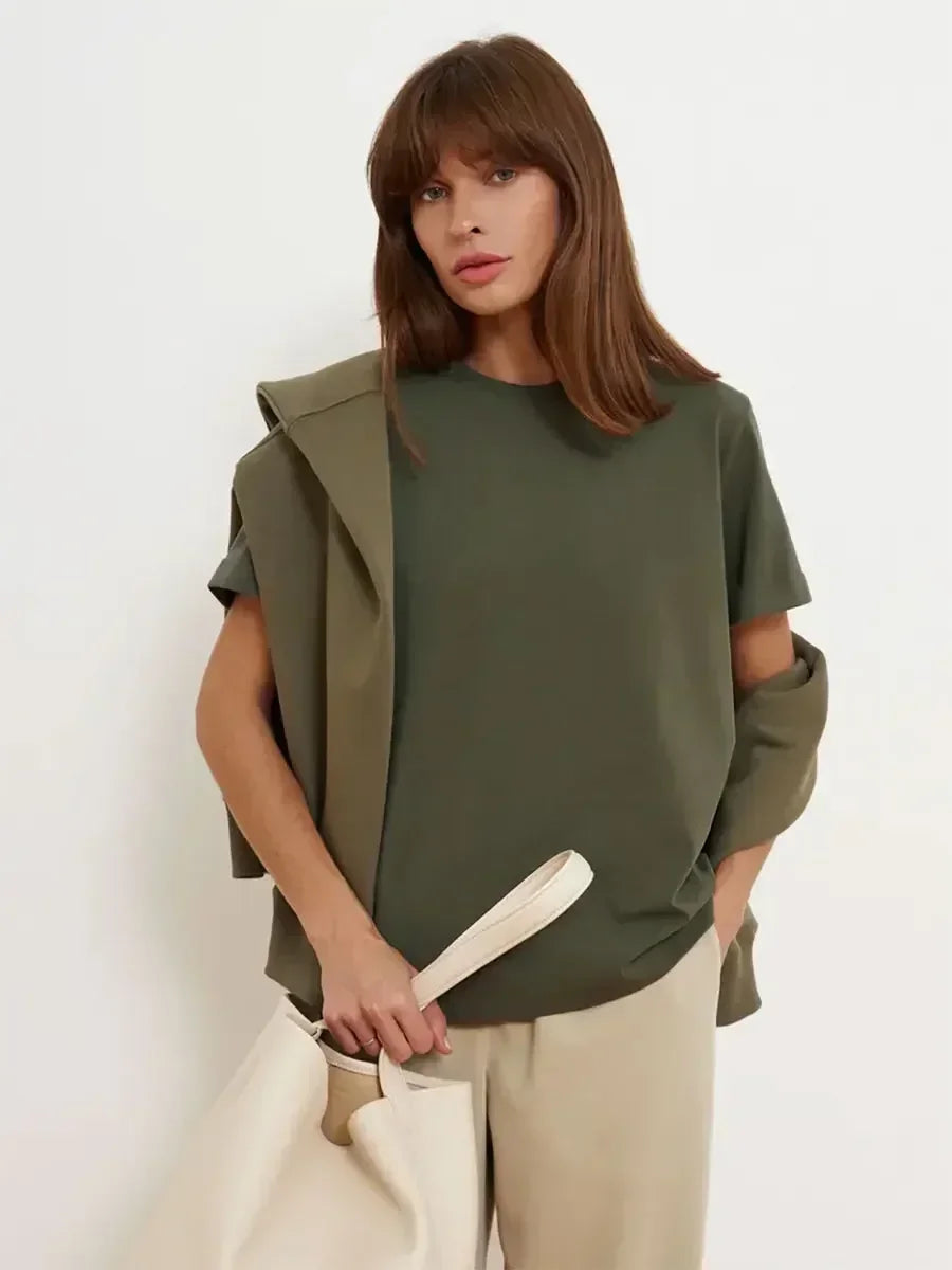 T-shirt Femme 100% Coton — Coupe Loose Manches Courtes | CLEVI Paris