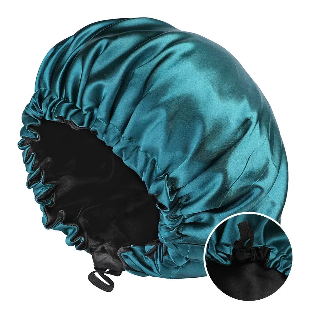 Bonnet de Nuit Double Couche Satin Réversible — CLEVI Paris