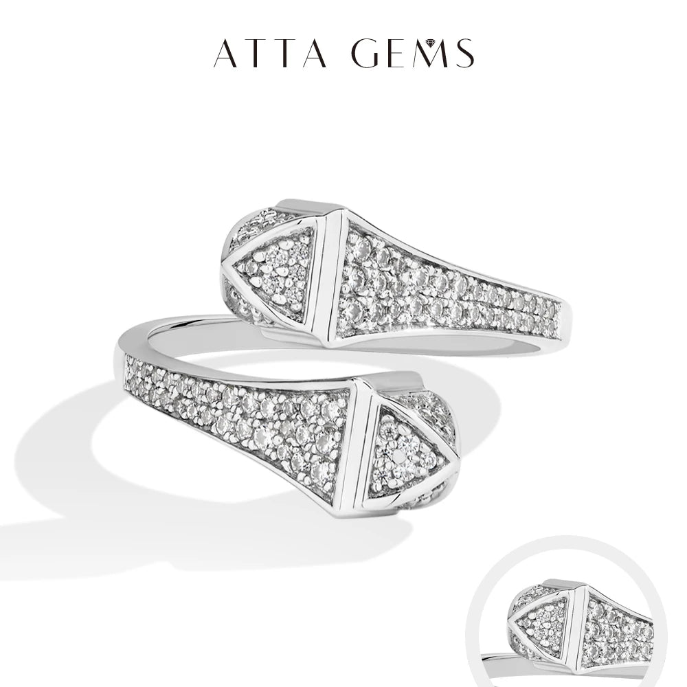 Bague Double Serpent Moissanite D Color VVS1 Argent 925 – CLEVI Paris