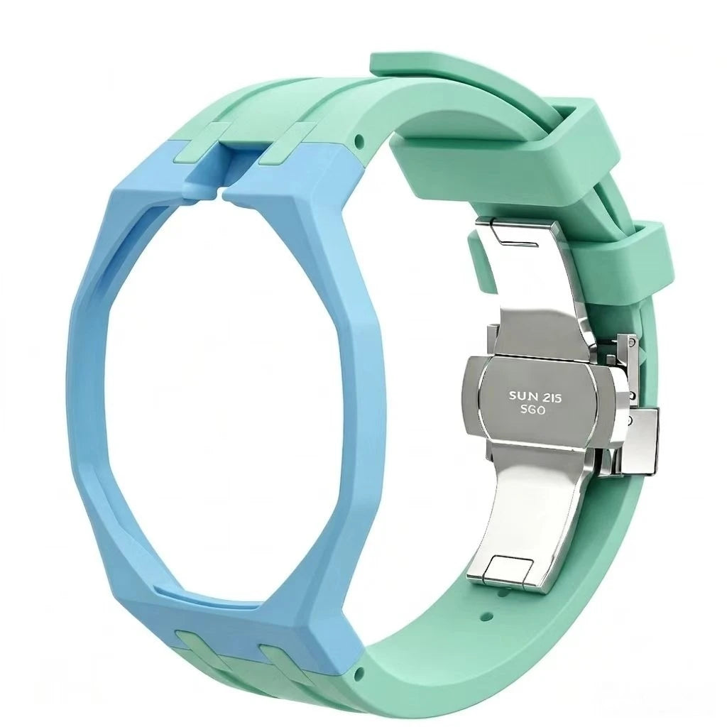 Kit Bracelet FKM + Boîtier Céramique Compatible Swatch x AP Royal Oak Boucle Déployante – CLEVI Paris