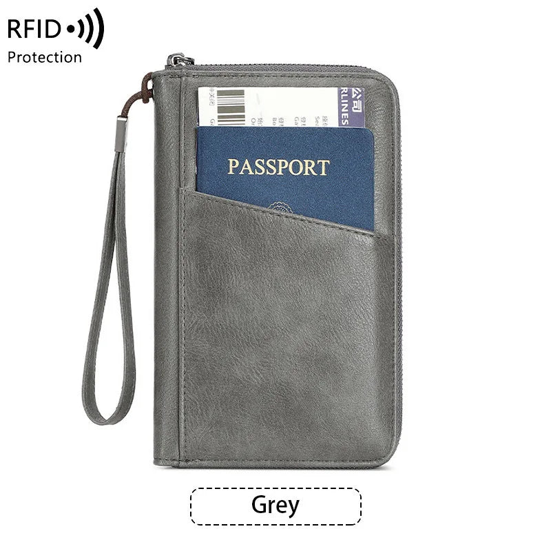 Porte-Passeport Anti-RFID PU Imperméable | Portefeuille Voyage Multifonction, 8 Coloris – CLEVI Paris