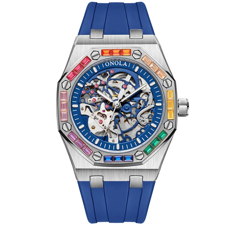 Montre Mécanique Automatique Homme PAULAREIS P 3834D – Squelette Lumineux Bracelet Silicone