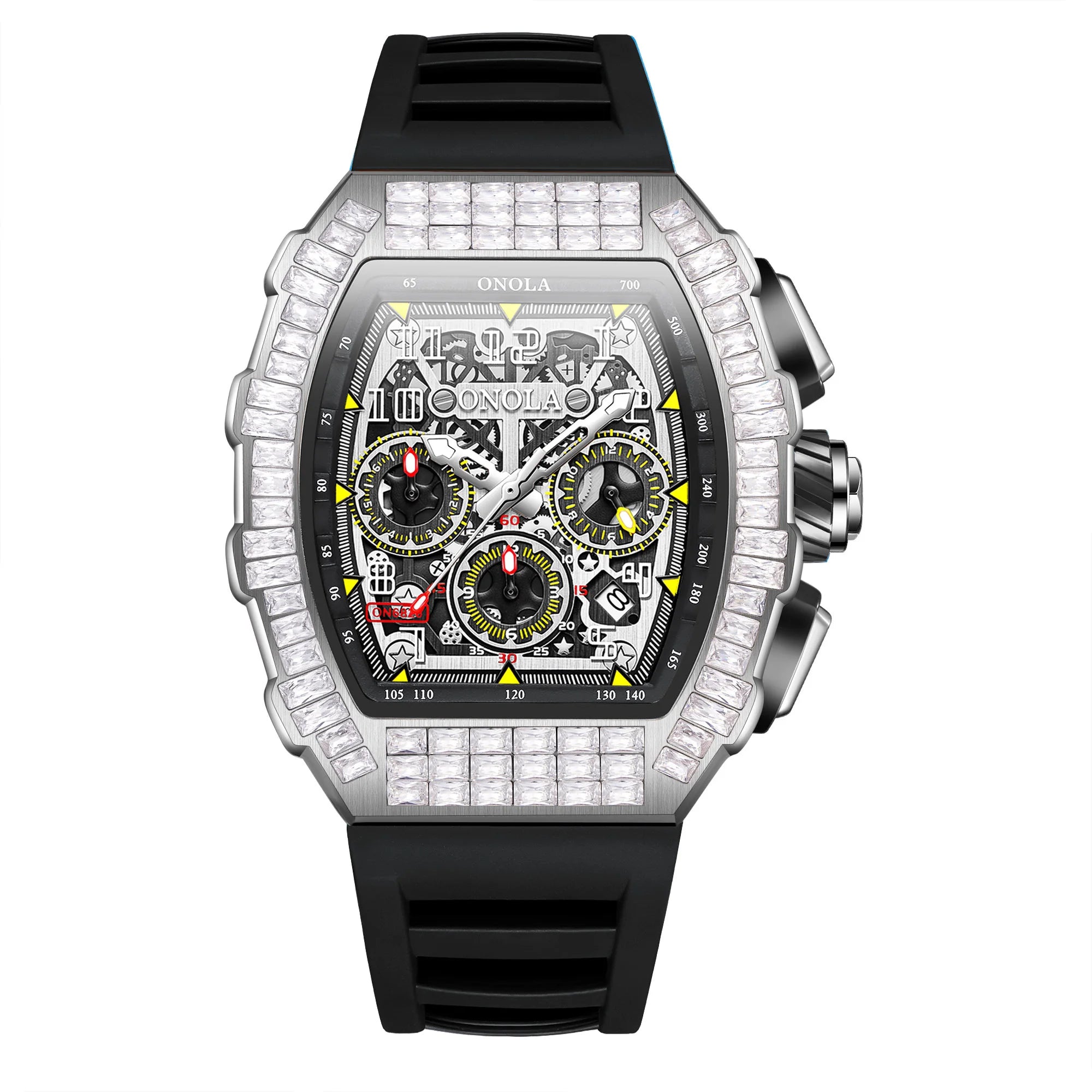 Montre Automatique ONOLA Sport Homme | Squelette Silicone Militaire