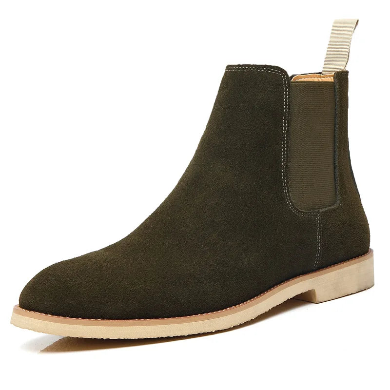 Chelsea Boots Homme Cuir Suédé Véritable Bout Pointu Style Britannique | 5 Coloris EU 35-46